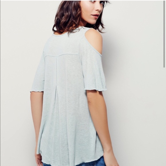 Free People Mint Cold Shoulder Bittersweet Tee - Picture 2 of 4